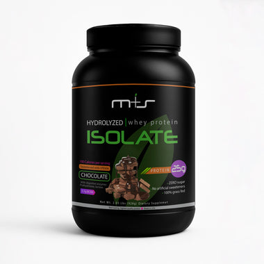 MPluss Hydrolyzed Whey Protein Isolate Chocolate jar β grass-fed protein powder 25g