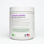 MPluss Collagen Peptides nutrition facts label – hydrolyzed collagen powder details.